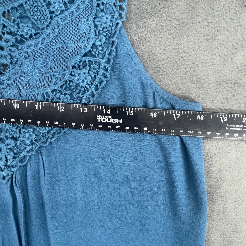 Xhilaration Blue Dress Women's Medium Sleeveless Lace Trim Casual Summer‎ - Picture 9 of 10